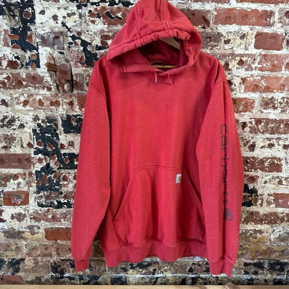 Carhartt K288 R66 Midweight Hoodie Loose Fit Workwear Red Mens Large